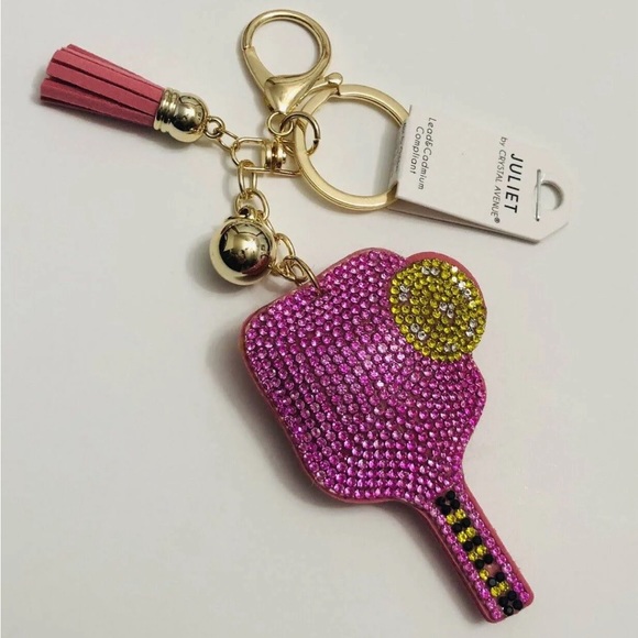 Juliet By Crystal Avenue Pickleball Bling Keychain Rhinestone Accessories - Picture 8 of 8